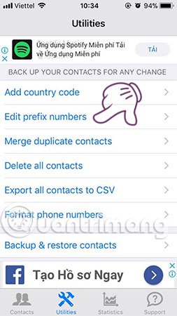 Cách chuyển danh bạ từ 11 số sang 10 số cho Iphone